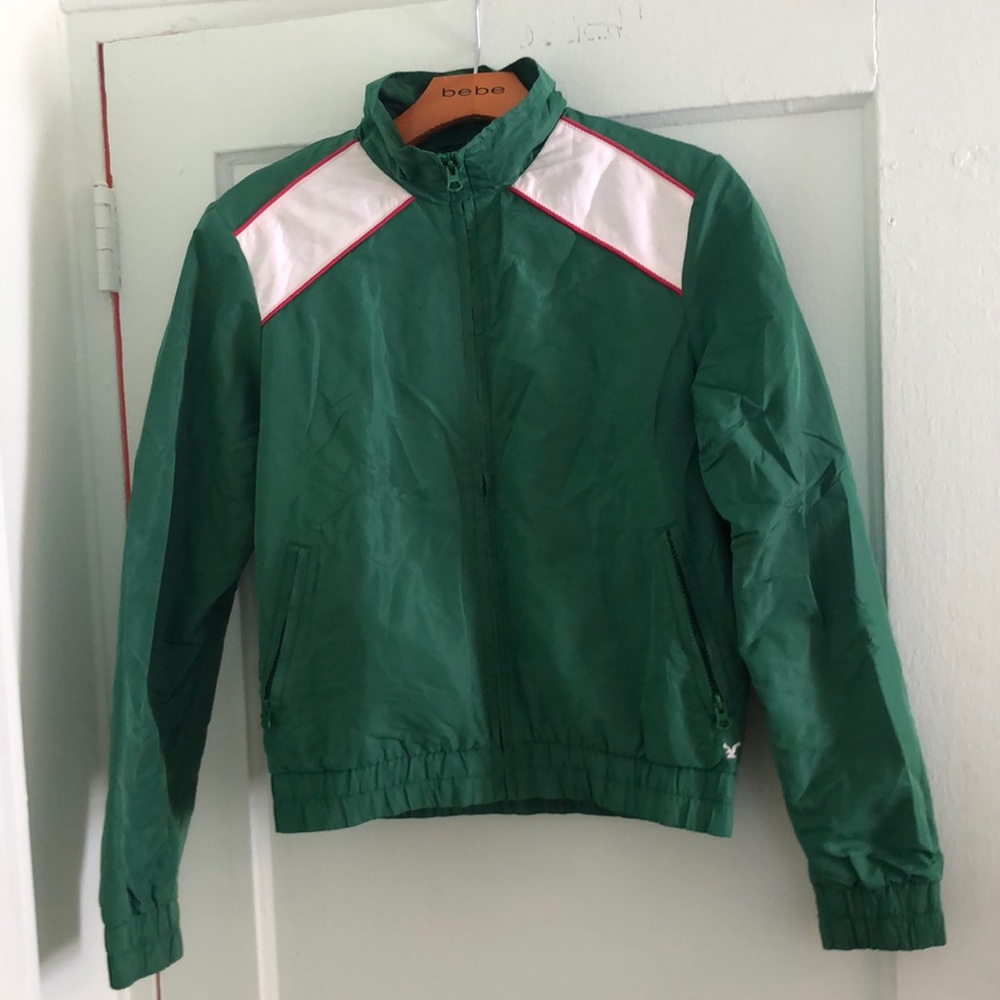 Retro-style Green Track Jacket